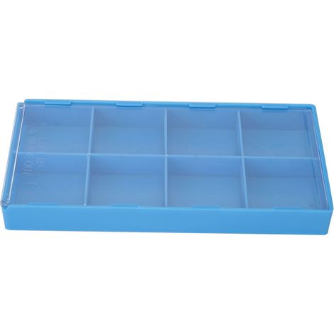 Boîte de rangement plastique pour pièces de montres, organisateur 8 casiers, plateau de stockage pour horloger, outil de réparation et accessoires (1/5)