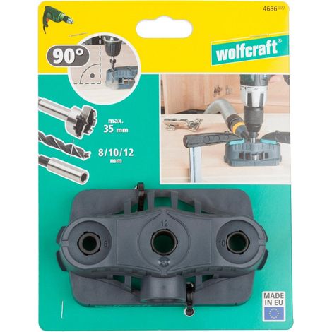 1 Guía de perforación móvil WOLFCRAFT + soporte de brocas de madera WOLFCRAFT