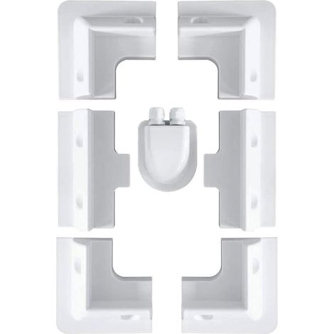 Lot de 7 supports de montage pour panneau solaire blanc rectangulaire, support d'angle résistant aux UV pour cadre en bois, camping-car, bateau, caravane (1/5)