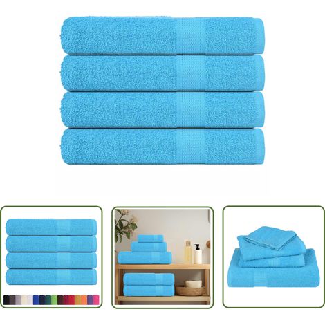 vidaXL Saunatücher 4 Stk. Türkis 80x200 cm 360 g/m² 100% Baumwolle (1/5)