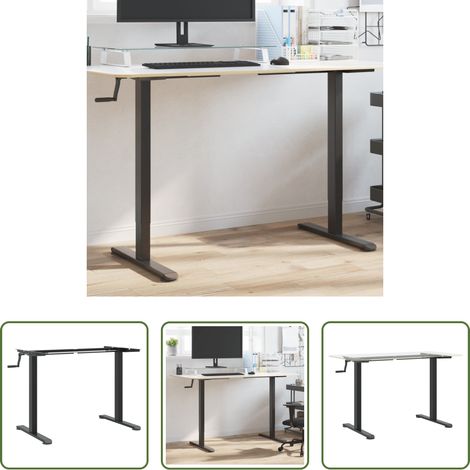 vidaXL Bureau en acier -  Cadre de bureau debout noir (94-135)x60x(70-114) cm acier (1/5)