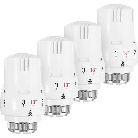 Lot de 4 Têtes Thermostatiques - Robinet Thermostatique Radiateur - Tête Thermostatique Radiateur - Valve de Radiateur Thermostatique M30 x 1,5 (1/3)