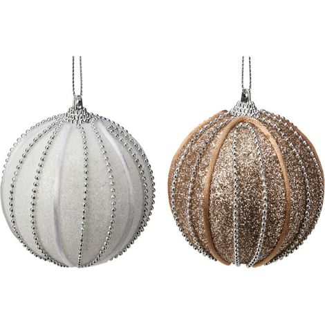 Palline di Natale glitterate a righe 12 (1/4)