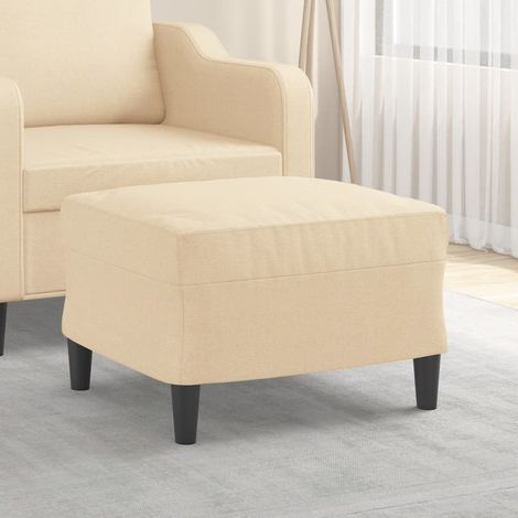 Repose-pied,Pouf Tabouret pour Maison Salon Chambre Crème 60x50x41 cm Tissu -BV51875 (1/5)