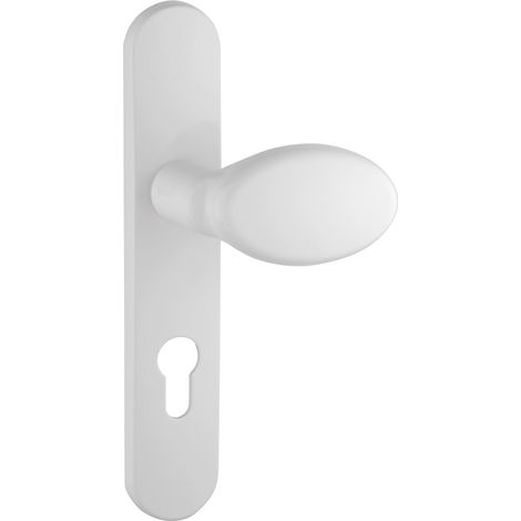 THIRARD - Ensemble de poignées pour porte d'entrée palière Sultane trou de cylindre, entr'axes 195mm, blanc - THIRARD