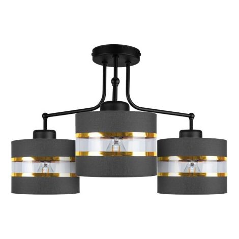 Lustre Andy élégant noir-or 3 abat-jour E27 Candellux