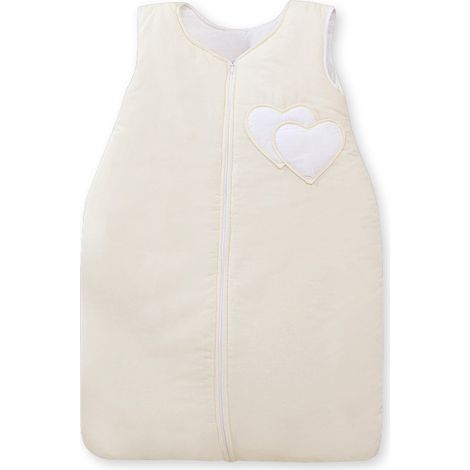 Saco de dormir de algodón para niños de 6 a 12 meses, TOG 2.5, aislante, color crema, para todo el año. (1/4)