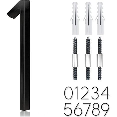 Filiyano-Numéro de maison en acier inoxydable - 5, boîte aux lettres moderne pour porte de jardin - FA (1/5)