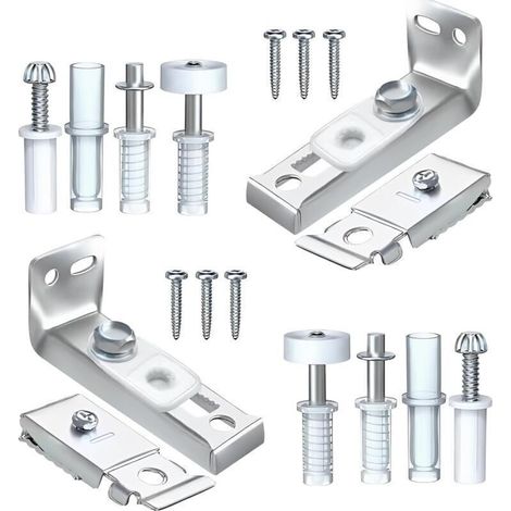 Kit de rail pour porte pliante, 2 jeux de quincaillerie de rechange pour porte pliante, comprenant les pivots supérieur et inférieur, le support et la roulette de guidage pour rail de 5,6 cm (2,2 pouc