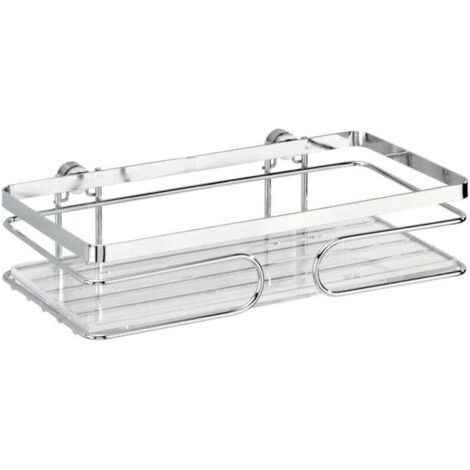 Premium Shower Wall Shelf, Wall Mounted Shower Basket, Screws and Dowels Included, Stainless Steel, 24x 6.5x13.5 cm, Shiny Silver (1/4)