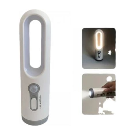 Tragbares 2-in-1-LED-Nachtlicht zum Schutz der Augen, geeignet für Schlafzimmer, Badezimmer, Lesen, Camping, weiß (1/5)