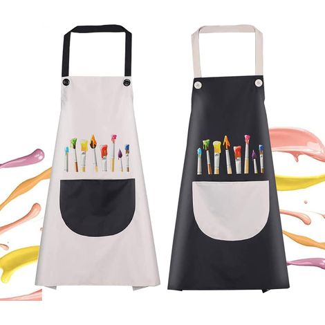 Tablier Peinture Enfant 2 Pièces Tablier Cuisine Enfants Imperméable Tablier De Cuisine Réglable pour Enfants Tablier De Chef Pour Garçons Filles Bambin Pour Artisanat Peinture Cuisson Bbq (1/5)
