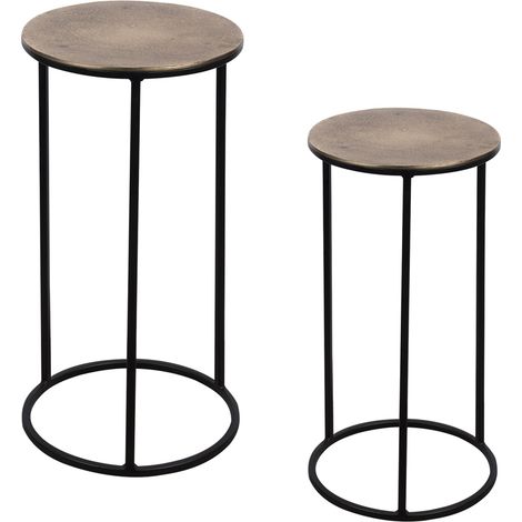 Table Passion - Set de 2 sellettes rondes or 41 et 33 cm