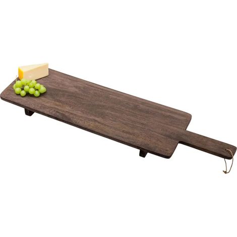Planche de service en bois de manguier marron 2.03 - env. 100 x 29 cm - Planche de service pour tapas et grillades, résistante aux aliments (marron) (1/2)