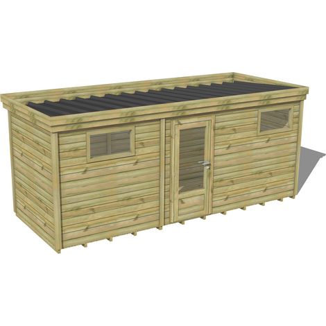 ABRI DE JARDIN bois traité 27mm, 6x2,1m, 13m2, Plancher (1/3)