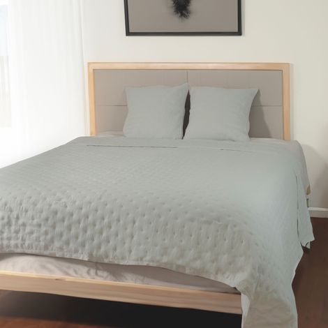 Colcha Monet Fina Reversible para Primavera, Verano 100% Microfibra Multiuso - Cubrecama Extra Suave Incluye Funda de Cojín 50x50cm  Cama 80/90-180x250cm Blanco (1/5)