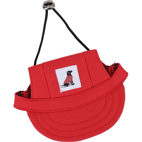 Chapeau de baseball pour chien, ajustable, élégant et idéal pour l'été, avec 2 trous pour les oreilles, parfait pour le camping et les voyages en plein air (rouge, taille M). (1/5)