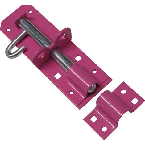 Heavy Duty Brenton Pad Bolt - 6" Pink (Sliding Gate Latch Lock Garage Door Security)
