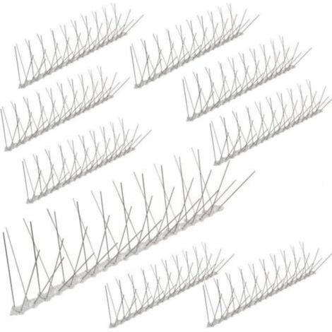 10 mètre pics anti pigeons 4 rangées en polycarbonate - solution de qualité pour contrôle des oiseaux