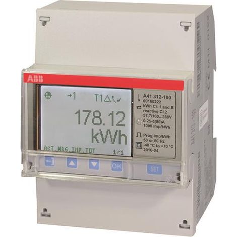 Compteur A41 Monophase Modbus Mesure Directe 80A Silver Mid 2CMA170503R1000 ABB 831123