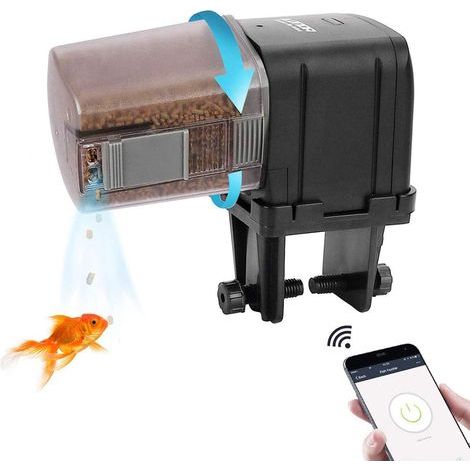 WLAN-Futterautomat für Haustiere, LCD-Bildschirm, 2,4-GHz-Timer, für Aquarien (1/5)
