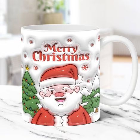 Tasse De Noël - Tasse En Céramique Avec Motif Bonhomme De Neige Ou Père Noël - 350 Ml - Usage Intérieur - 1 Pièce (1/5)