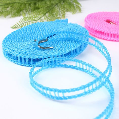 Corde à linge coupe-vent antidérapante en une pièce, sèche-linge, lanière, coupe-vent de voyage en plein air, corde à linge de camping (bleu) -3 1,3 cm (1/5)