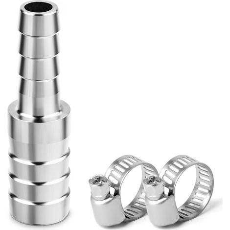 1 pièce Raccord Cannelé Réduit en Acier Inoxydable 304, Adaptateur de Tuyau 50mm à 20mm Raccordement Inox avec Colliers de Serrage pour Eau, Carburant, Air, Liquide de Refroidissement (1/5)