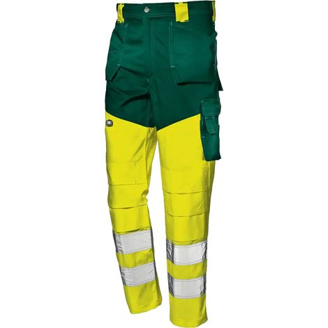 SIR SAFETY SYSTEM GREEN COLOR Pantalon de travail multipoches jaune et vert Taille 50