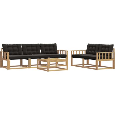 Outdoor Sofa Set 6 pcs White and Black vidaXL (1/5)