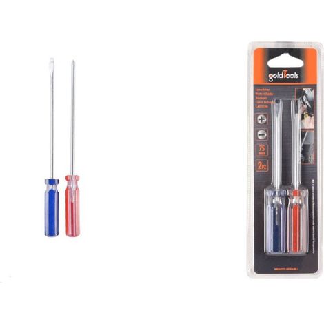 Kaela - Set 2 Pezzi Cacciavite A Taglio E A Stella 75mm Con Manico Cristallo 3" 91895 - (1/2)