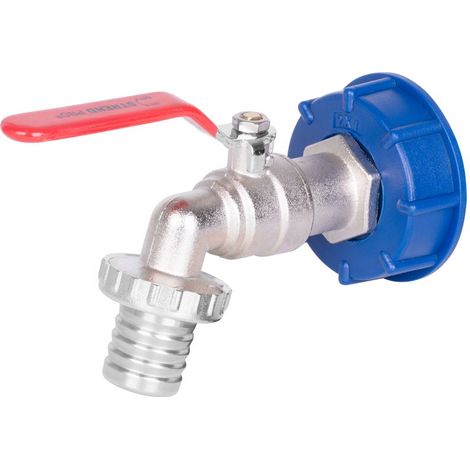Set Strend Pro, Messingventil 1 1/4" + Kunststoff-Reduzierstück 60 mm + Auslauf 1", für IBC-Tank