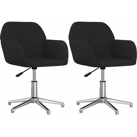 Maison Exclusive - Esszimmerstühle 2 Stk. Drehbar Schwarz Stoff (1/5)