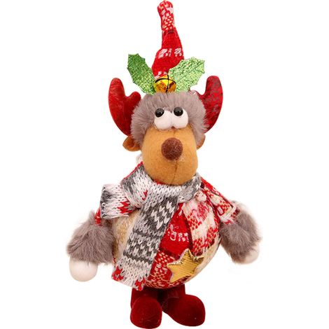 (17 x 11 cm, Material: Samt und Schaumstoff) Weihnachtsdekoration, Christbaumschmuck, Stoff- und Schaumstofffigur (Rentier) (1/2)