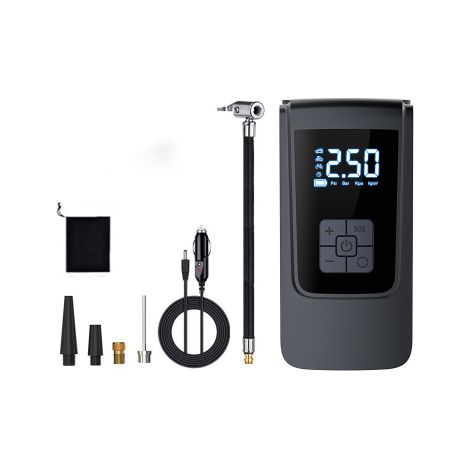 Tragbarer Luftkompressor, Autoreifenfüller, mit Digitalanzeige und LED-Licht, 150 PSI elektrische Luftpumpe mit Entleerungsfunktion, tragbare Pumpe für Auto, Motorrad, Fahrrad