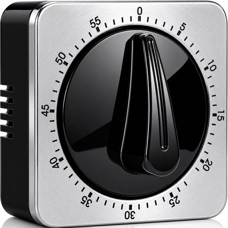 Minuteur de Cuisine Mécanique et Magnétique avec Alarme Forte - Aucune Pile Nécessaire - INOX - Minuteur Aimanté - MMCD-ZGL-05448 (1/5)