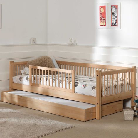 Lit banquette Forrest 90x200cm avec barrière et tiroir de lit - (1/5)