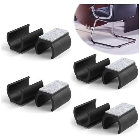 8 pièces patins antidérapants pour chaises, embouts amortissants en caoutchouc souple Ø 24–25 mm, compatibles avec pieds de chaises à console, protection sols carrelage & parquet, réduction efficace d