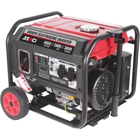 Groupe électrogène inverter monophasé essence 4000W – Moteur 4 temps – Autonomie 11h à 50% – Système AVR pour protection électrique – Senci (1/2)