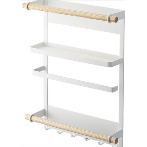 Étagère latérale magnétique pour réfrigérateur, 3 étages blanc, rangement mural pour papier et sachets de conservation (1/5)