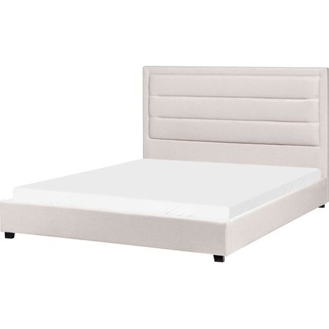 Letto matrimoniale in velluto beige chiaro 160 x 200 cm Rouen