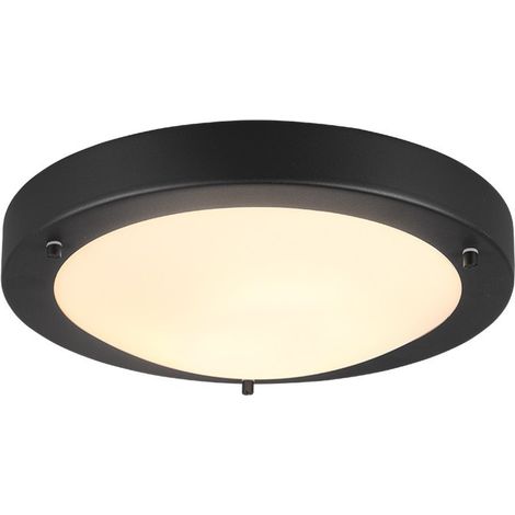 CONDUS H2O PLAFONIERA BORDO METALLO NERO IP44 D.31,5CM 1 LUCE ATTACCO E27 (1/3)