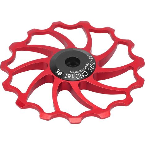 MEIJUN Galet de Dérailleur Arrière 15T Roulement Céramique pour Vélo Tout Terrain Pliable Rouge (1/5)