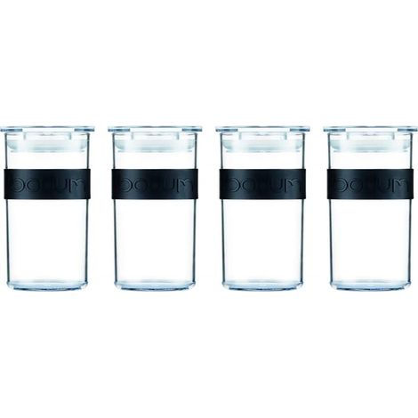 Set de 4 bocaux Conservation en Plastique, avec Couvercle hermétique - 0.25 l (1/4)