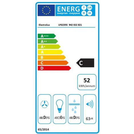 Cappa aspirante Electrolux 52 cm grigio 8 W alluminio (1/3)