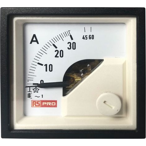 Ampèremètre analogique de panneau V c.a. RS PRO, Echelle 60 (Input)A, 48mm x 48mm ( Prix pour 1 ) (1/3)