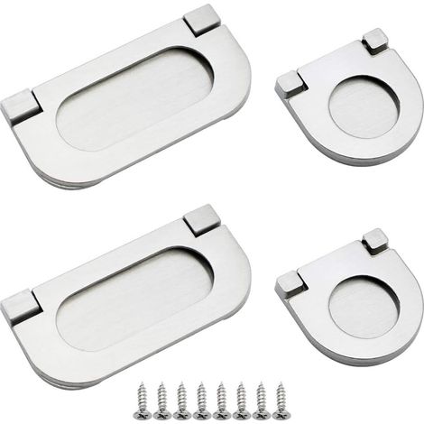 MINKUROW 4 Piezas Manijas Invisibles Gabinete de Cocina Cajón Horizontal Hardware Manija Tirador Empotrado Pomos de Armario para Armario Cajón Gabinete Accesorios de Armario-Aleación de Zinc (1/5)