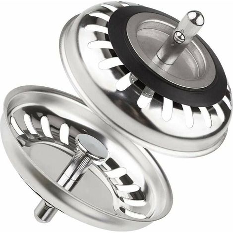 ZVD-Panier de bonde classic diamètre 79.3 mm,Lot de 2 Bouchon Evier Cuisine INOX, Filtre Evier Cuisine Universel,T-Audace Bouchon de Bonde Evier Antiblocage en Acier Inoxydable , pour Cuisine et Salle (1/4)