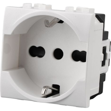 Serie Civile A2ZWORLD MBL Bianco Compatibile Con Bticino Living Light (Presa Schuko)