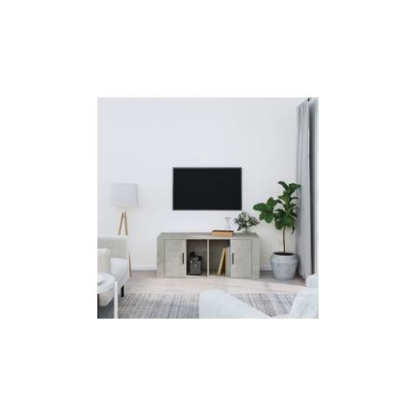Meuble TV Gris béton 100x35x40 Bois d'ingénierie (1/5)